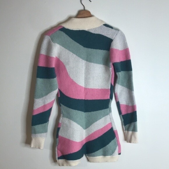 Fashion nova heather printed sweater romper pink combo outfit size small cozy - Picture 10 of 13